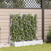 Plantenbak 3 stuks staal 120x40x125,5 cm wit