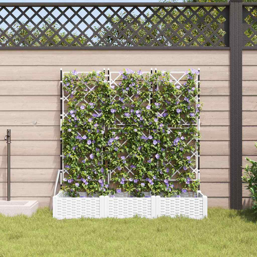 Tuin Bloempot 3 pcs Wit 120 x 40 x 125,5 cm Staal