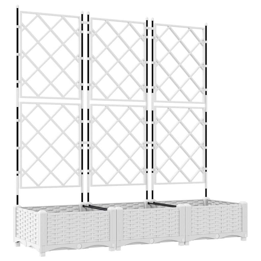 Tuin Bloempot 3 pcs Wit 120 x 40 x 125,5 cm Staal
