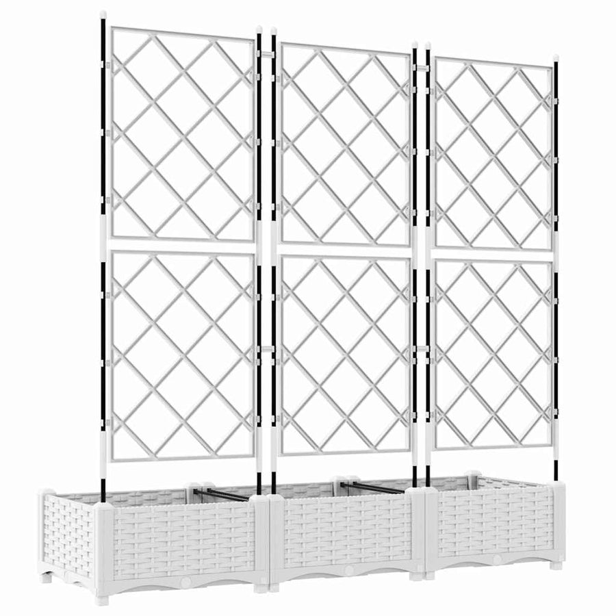 Tuin Bloempot 3 pcs Wit 120 x 40 x 125,5 cm Staal