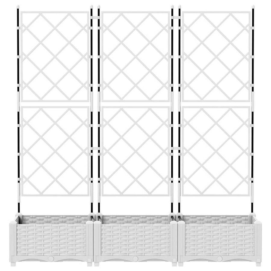 Tuin Bloempot 3 pcs Wit 120 x 40 x 125,5 cm Staal