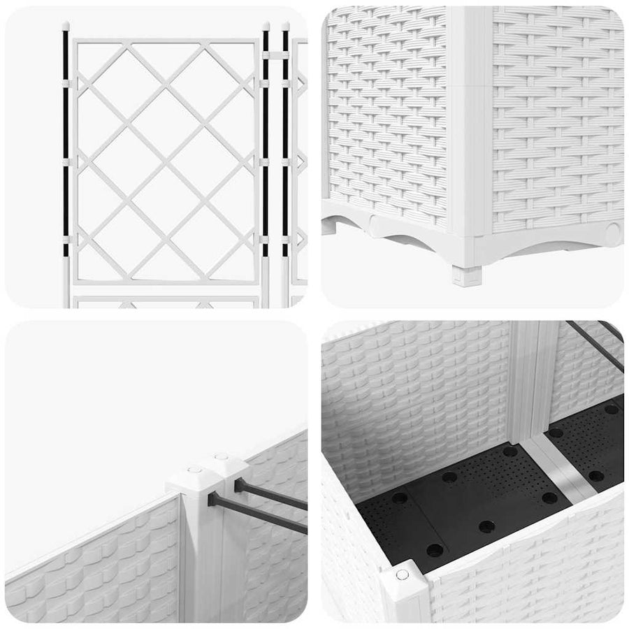 Tuin Bloempot 3 pcs Wit 120 x 40 x 143 cm Staal