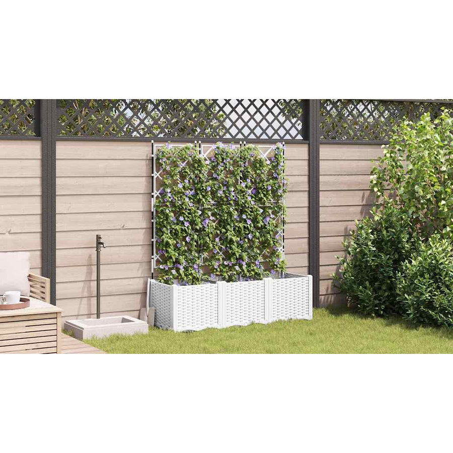 Tuin Bloempot 3 pcs Wit 120 x 40 x 143 cm Staal