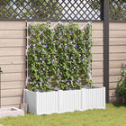 Plantenbak staal 120x40x143 cm wit 3-delig