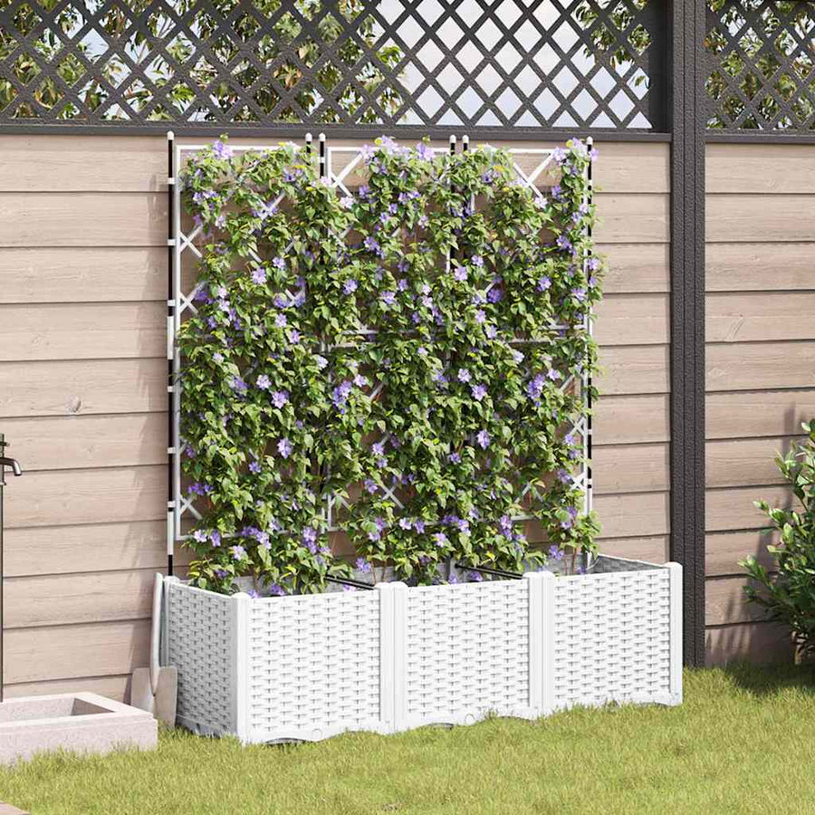 Tuin Bloempot 3 pcs Wit 120 x 40 x 143 cm Staal