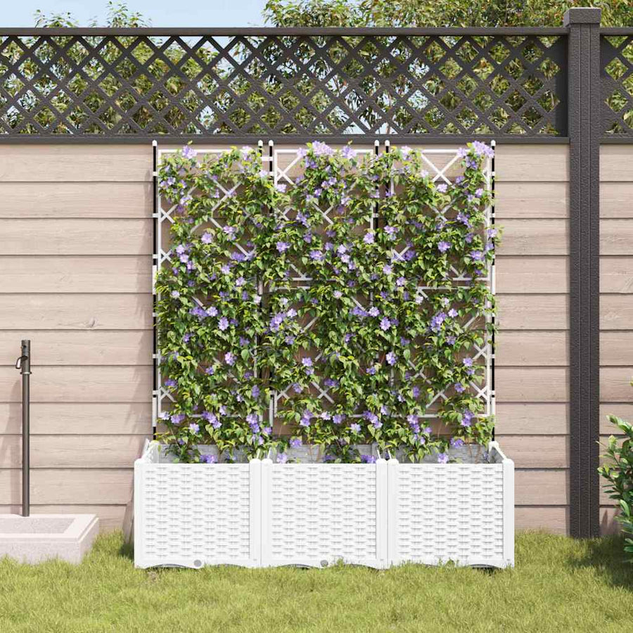 Tuin Bloempot 3 pcs Wit 120 x 40 x 143 cm Staal