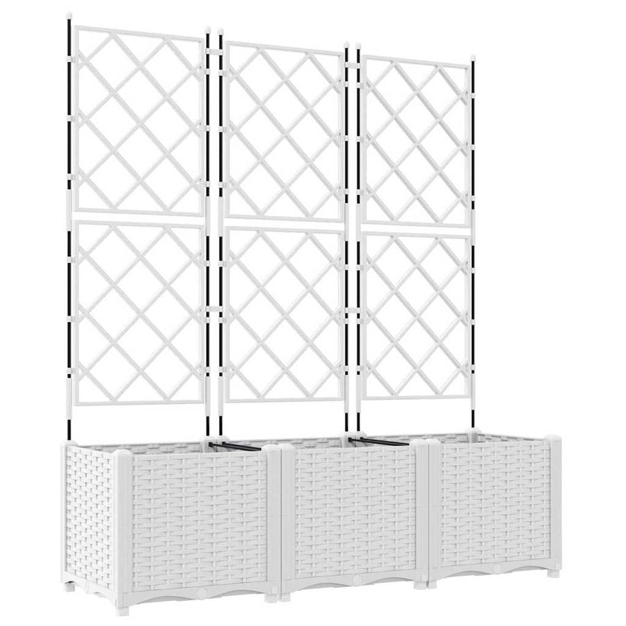 Tuin Bloempot 3 pcs Wit 120 x 40 x 143 cm Staal