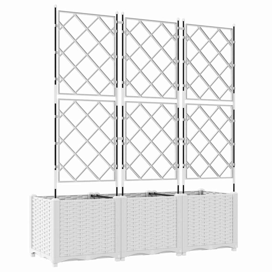 Tuin Bloempot 3 pcs Wit 120 x 40 x 143 cm Staal