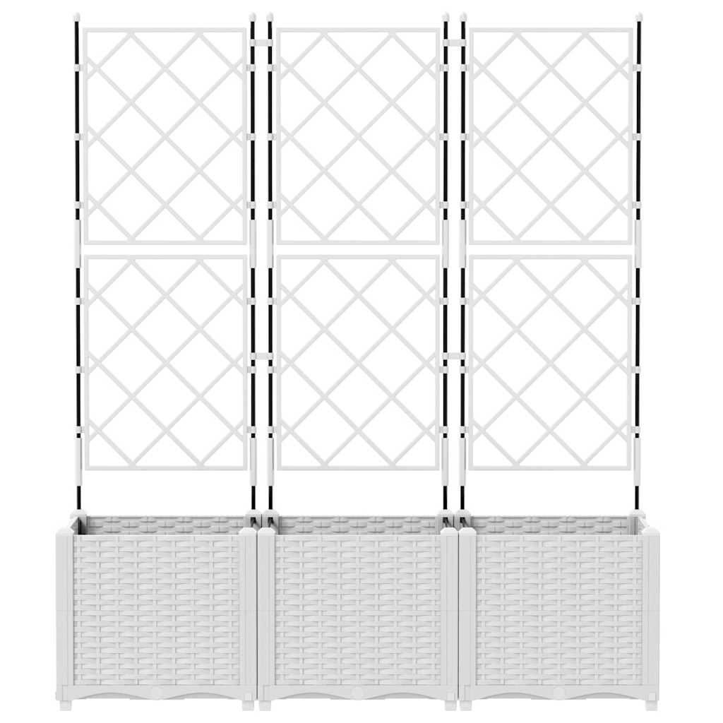 Tuin Bloempot 3 pcs Wit 120 x 40 x 143 cm Staal