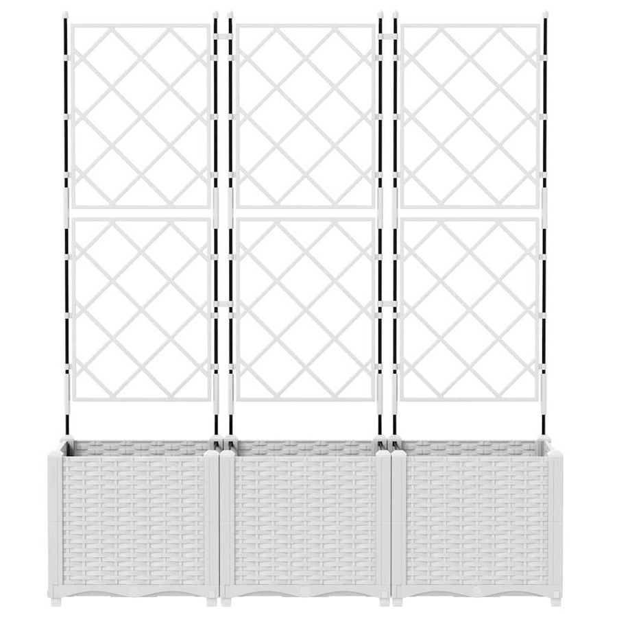 Tuin Bloempot 3 pcs Wit 120 x 40 x 143 cm Staal