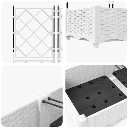 Tuin Bloempot 5 pcs Wit 120 x 120 x 125,5 cm Staal