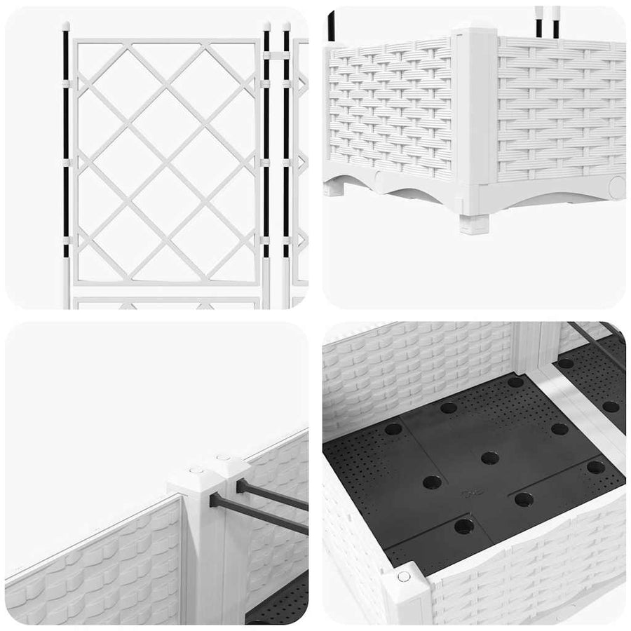 Tuin Bloempot 5 pcs Wit 120 x 120 x 125,5 cm Staal