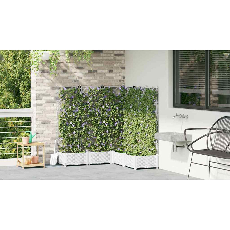 Tuin Bloempot 5 pcs Wit 120 x 120 x 125,5 cm Staal