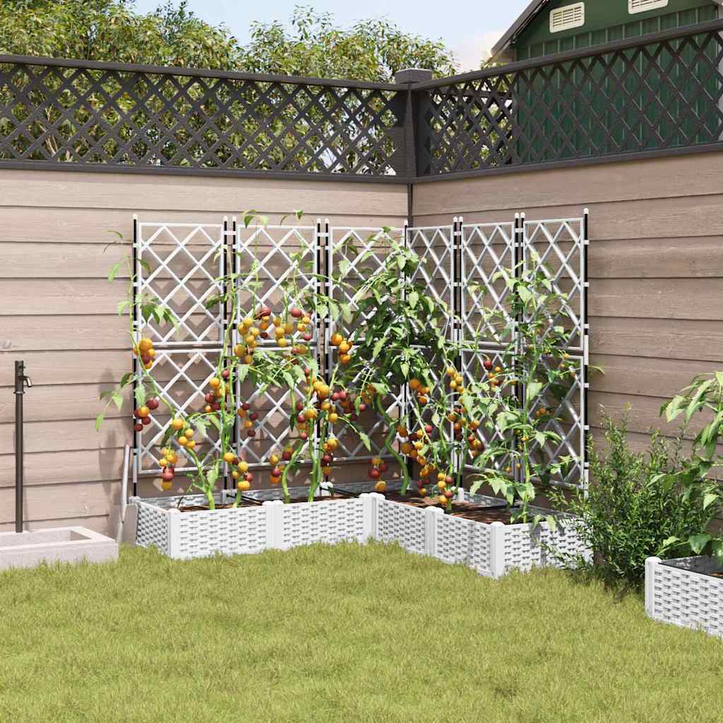 Tuin Bloempot 5 pcs Wit 120 x 120 x 125,5 cm Staal