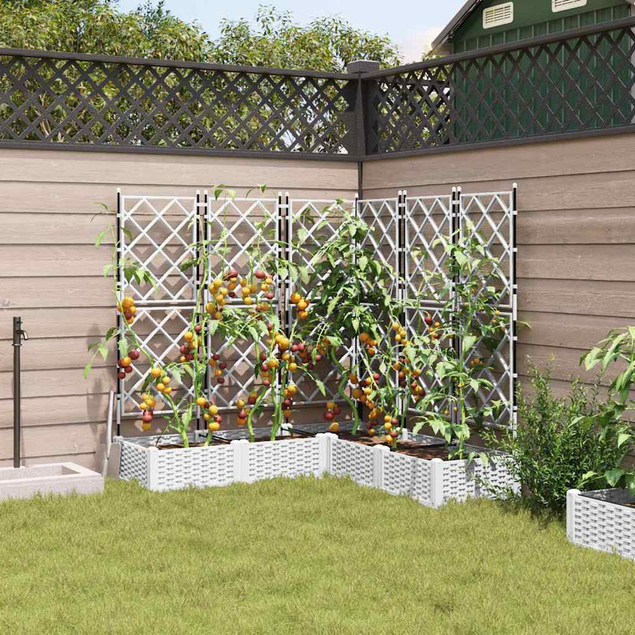 Tuin Bloempot 5 pcs Wit 120 x 120 x 125,5 cm Staal