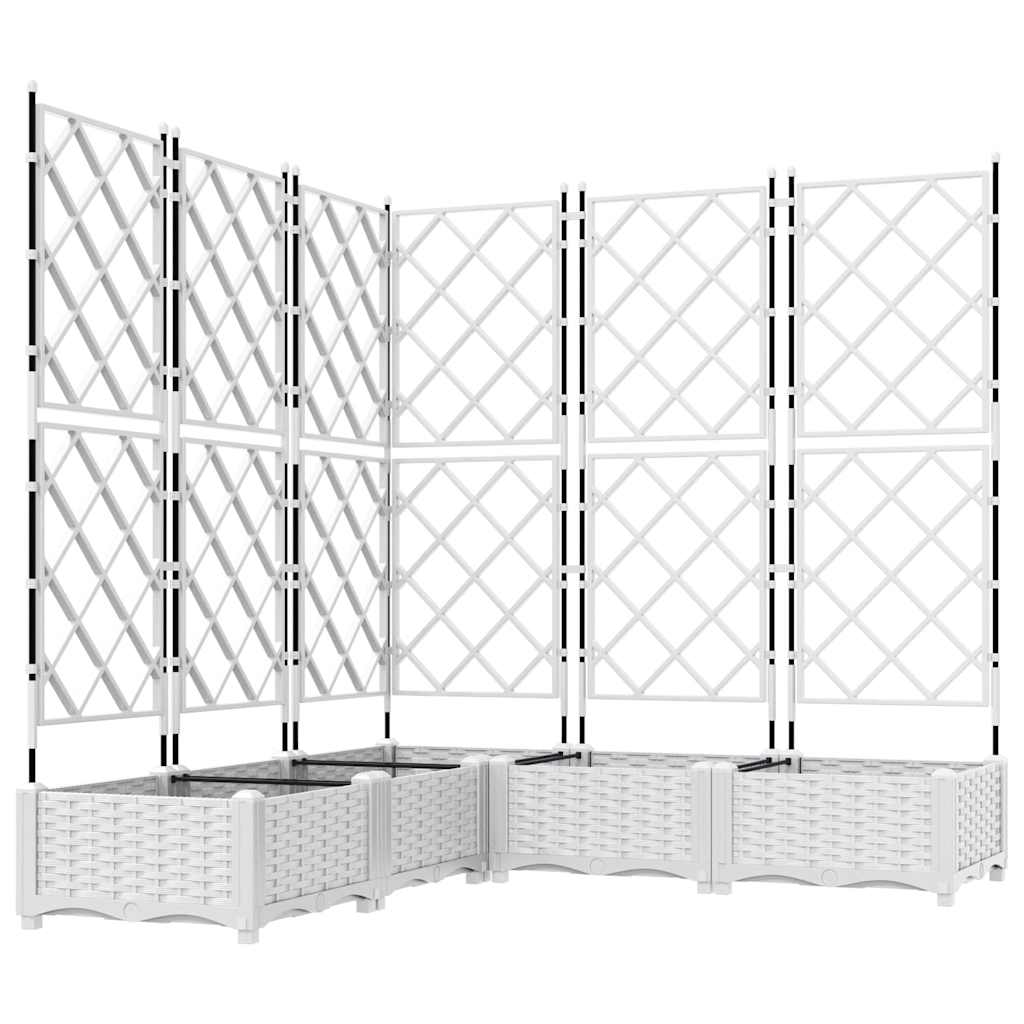 Tuin Bloempot 5 pcs Wit 120 x 120 x 125,5 cm Staal