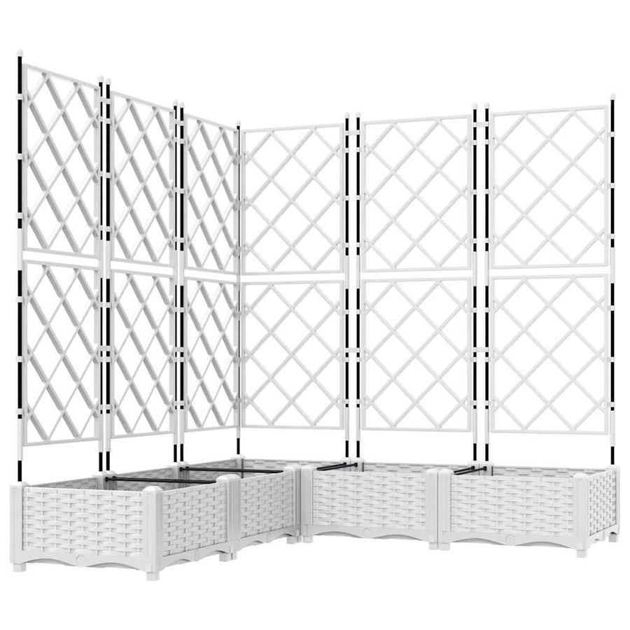 Tuin Bloempot 5 pcs Wit 120 x 120 x 125,5 cm Staal