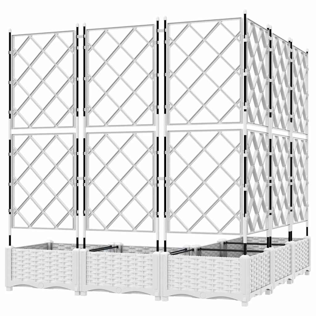 Tuin Bloempot 5 pcs Wit 120 x 120 x 125,5 cm Staal