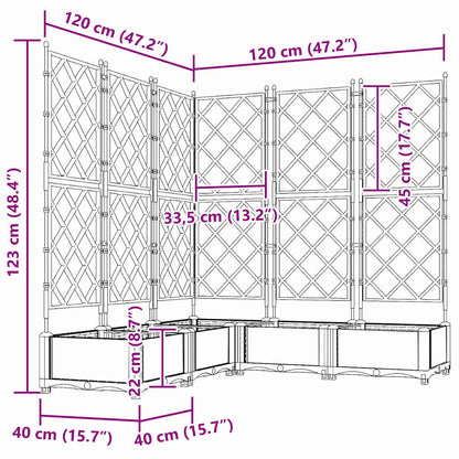 Tuin Bloempot 5 pcs Wit 120 x 120 x 125,5 cm Staal