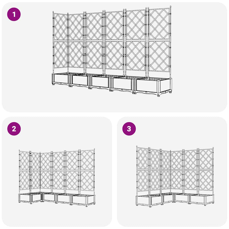 Tuin Bloempot 5 pcs Wit 120 x 120 x 125,5 cm Staal