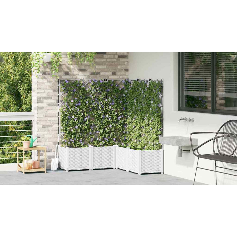 Tuin Bloempot 5 pcs Wit 120 x 120 x 143 cm Staal