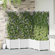 Bloempot 5 stuks 120x120x143 cm staal wit