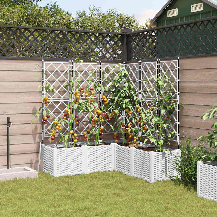 Tuin Bloempot 5 pcs Wit 120 x 120 x 143 cm Staal