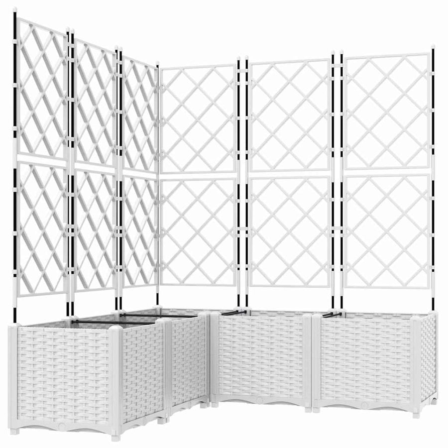 Tuin Bloempot 5 pcs Wit 120 x 120 x 143 cm Staal