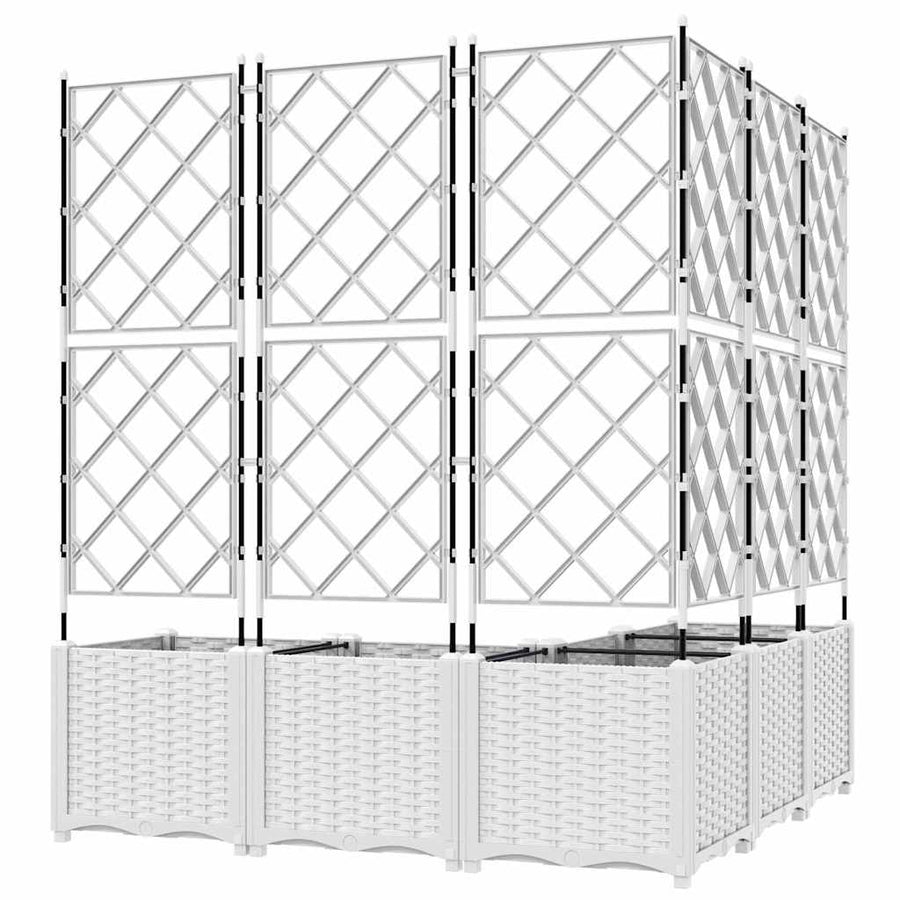 Tuin Bloempot 5 pcs Wit 120 x 120 x 143 cm Staal