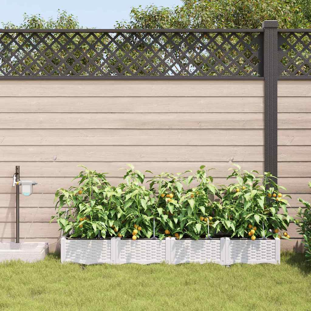 Tuin Bloempot 4 pcs Wit Staal