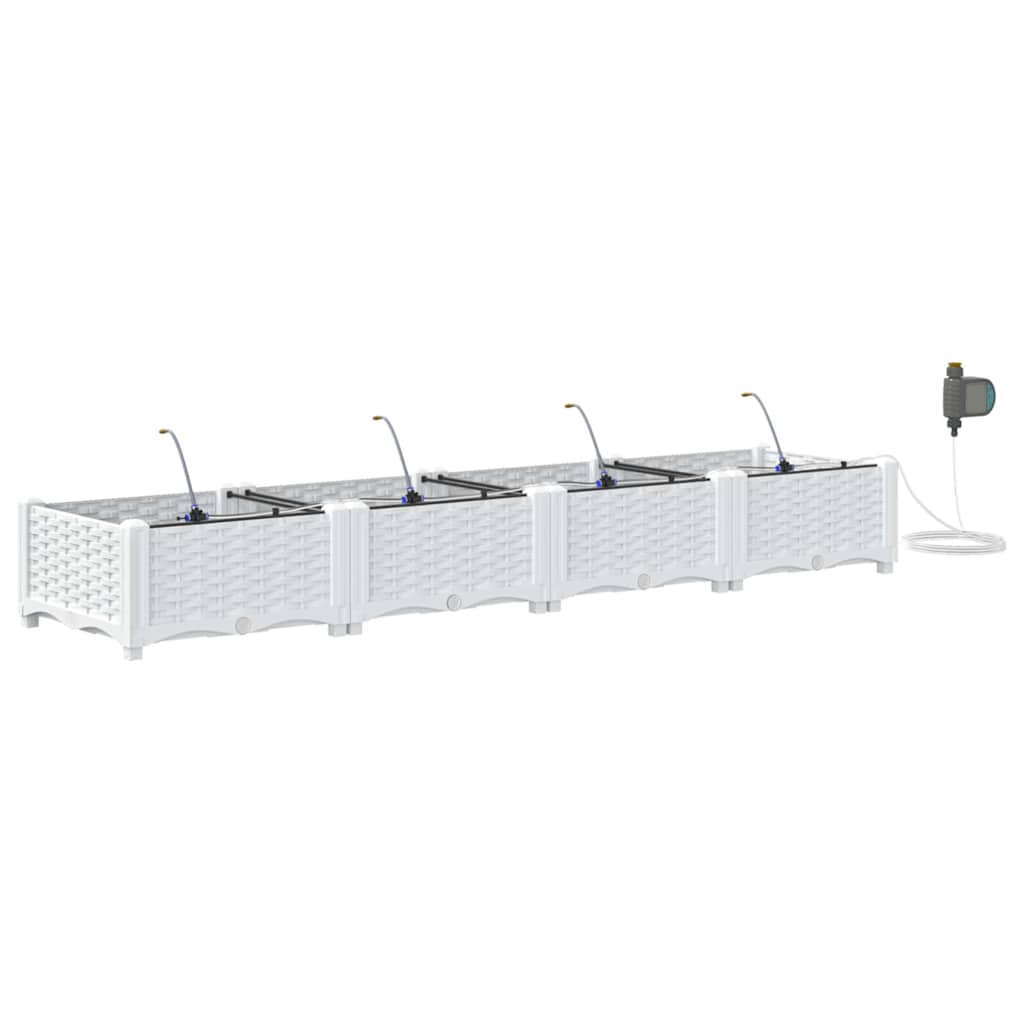 Tuin Bloempot 4 pcs Wit Staal