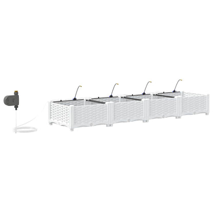Tuin Bloempot 4 pcs Wit Staal