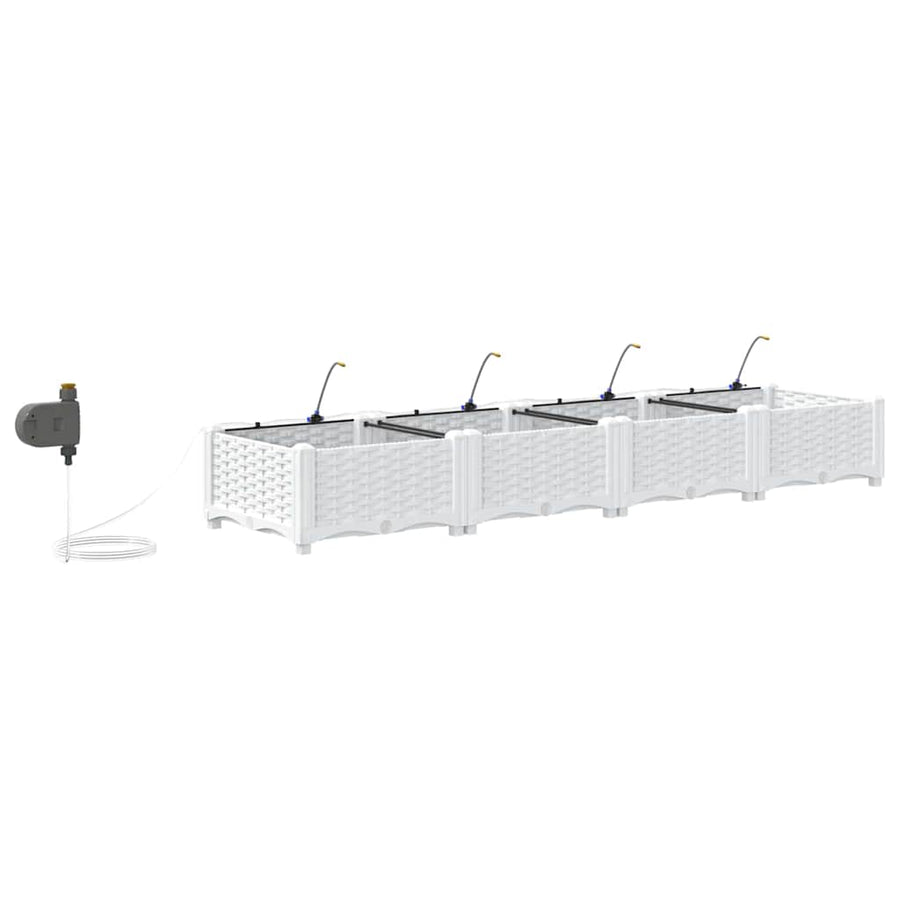 Tuin Bloempot 4 pcs Wit Staal