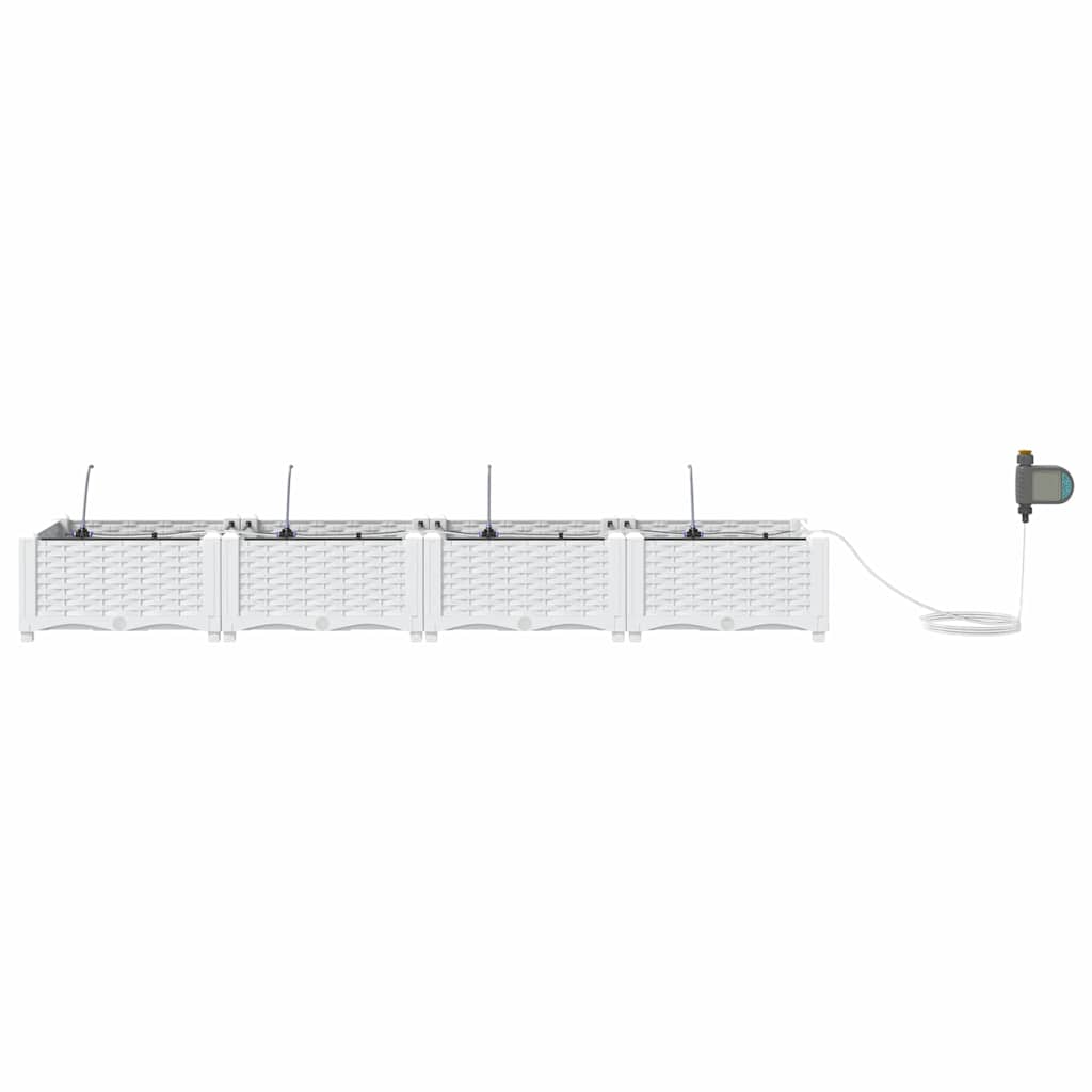 Tuin Bloempot 4 pcs Wit Staal