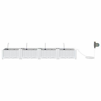 Tuin Bloempot 4 pcs Wit Staal