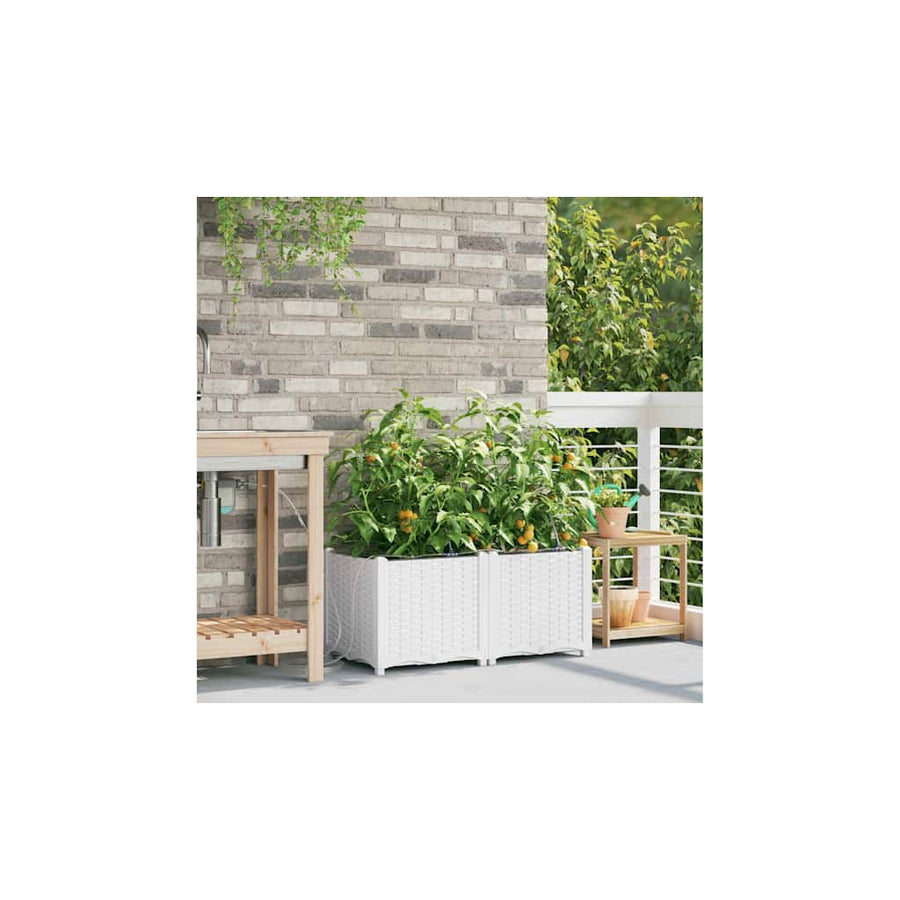 Tuin Bloempot 2 pcs Wit Staal