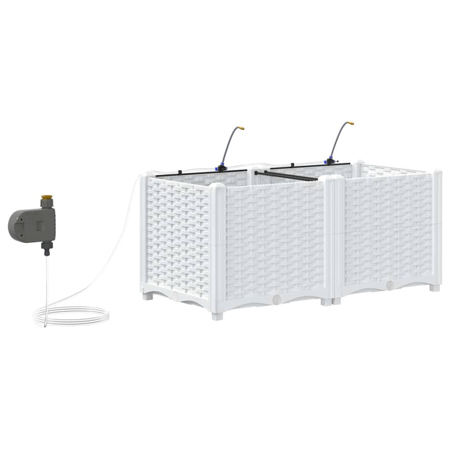 Tuin Bloempot 2 pcs Wit Staal