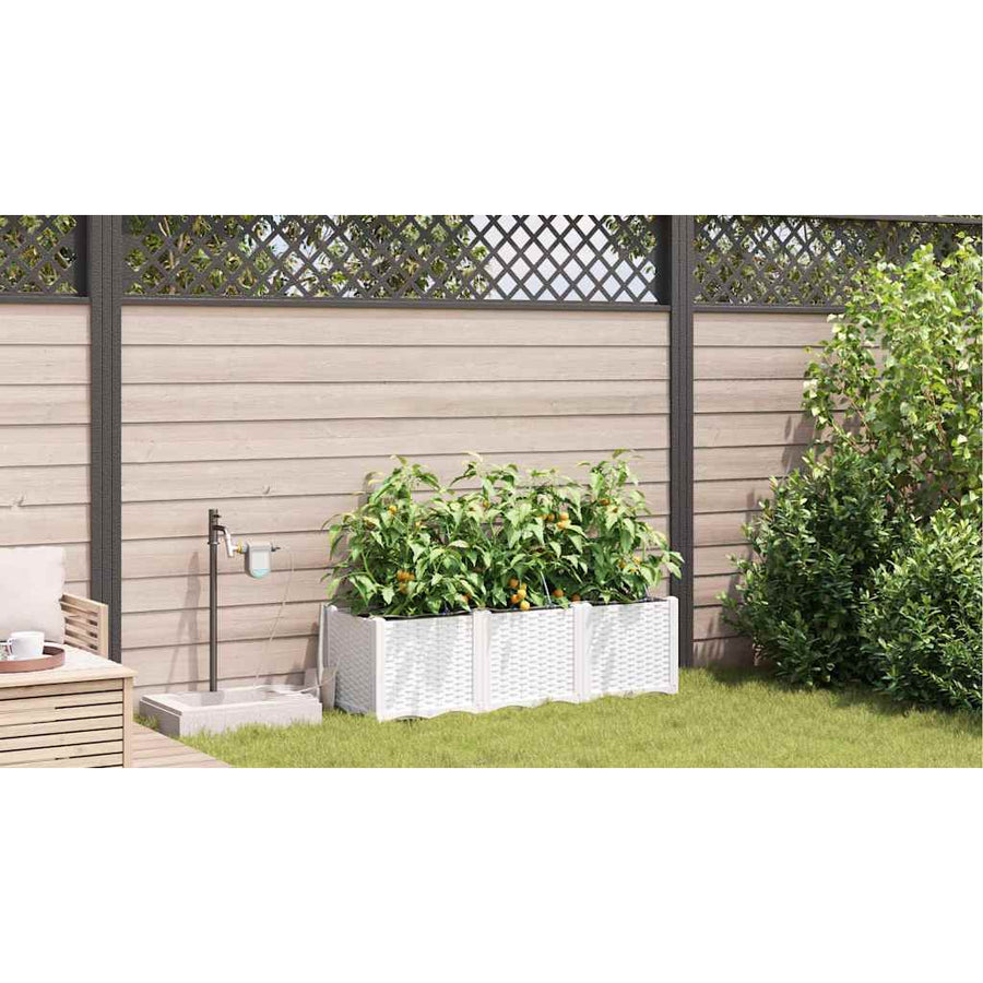 Tuin Bloempot 3 pcs Wit Staal