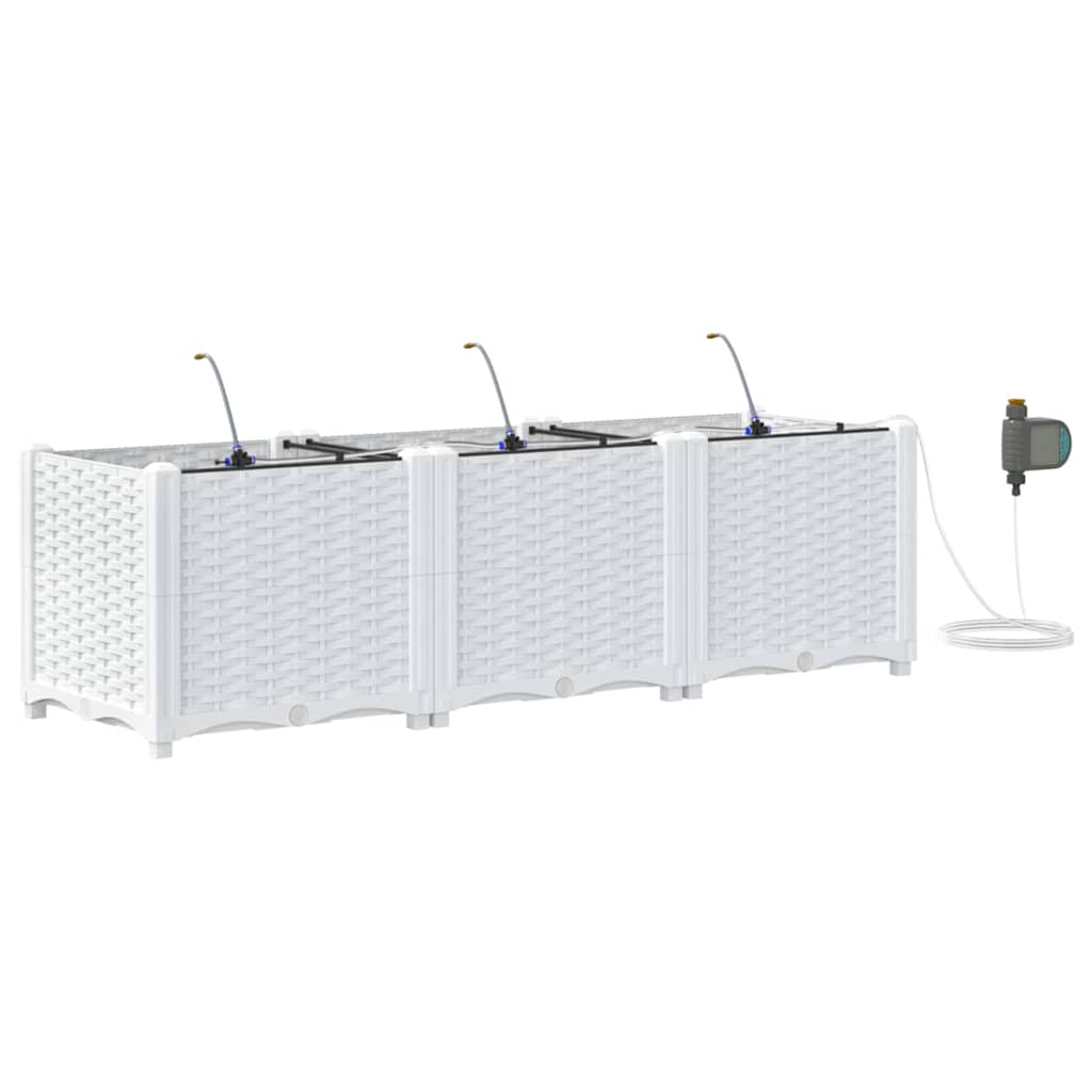 Tuin Bloempot 3 pcs Wit Staal