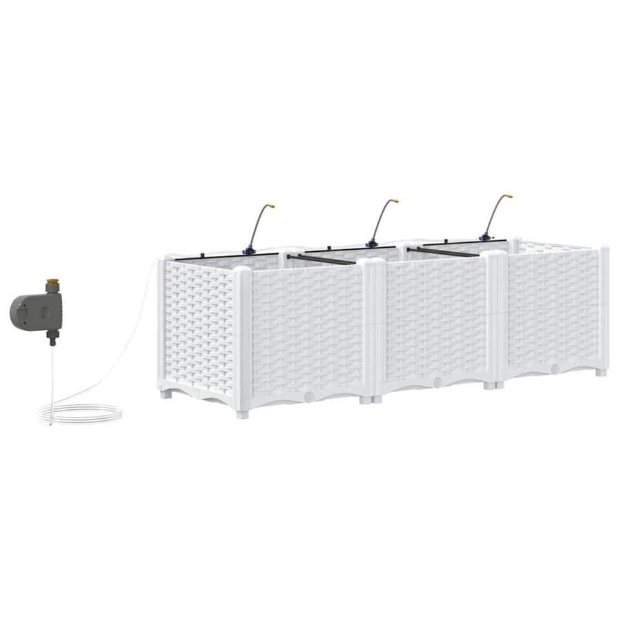 Tuin Bloempot 3 pcs Wit Staal