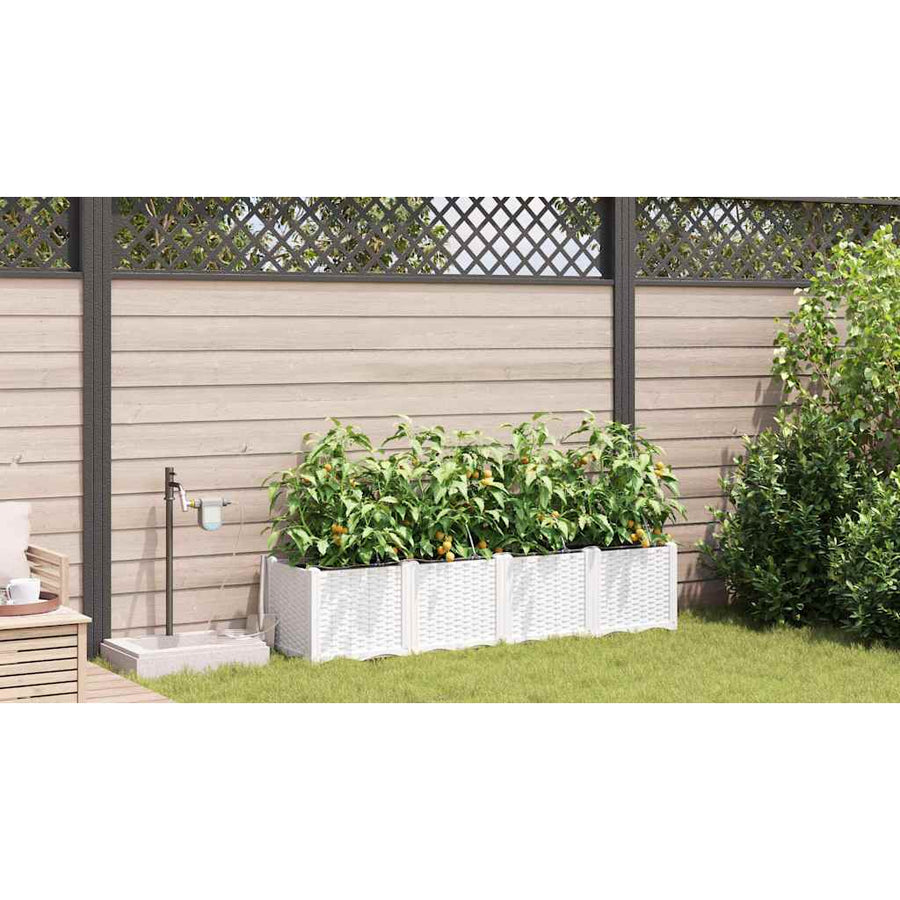 Tuin Bloempot 4 pcs Wit Staal