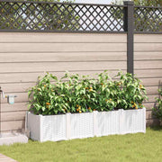Bloempot staal 160x40x37.5 cm wit 4 stuks