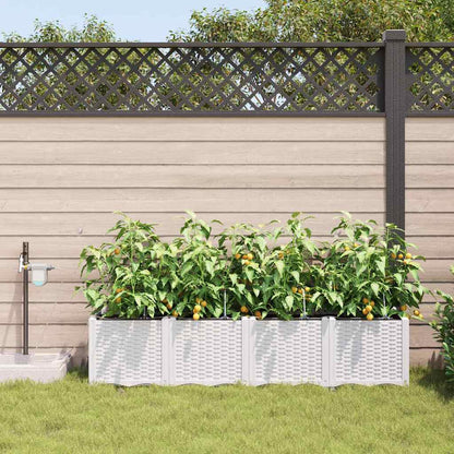 Tuin Bloempot 4 pcs Wit Staal