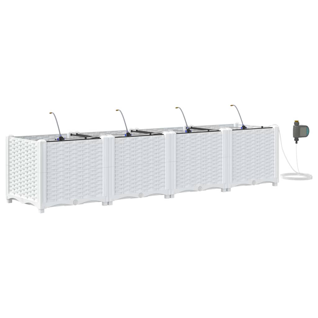Tuin Bloempot 4 pcs Wit Staal