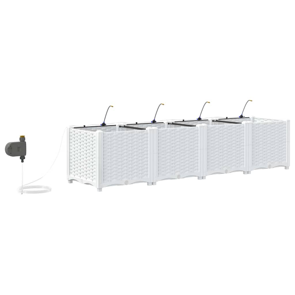 Tuin Bloempot 4 pcs Wit Staal