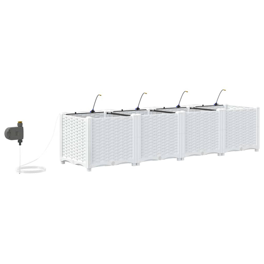 Tuin Bloempot 4 pcs Wit Staal