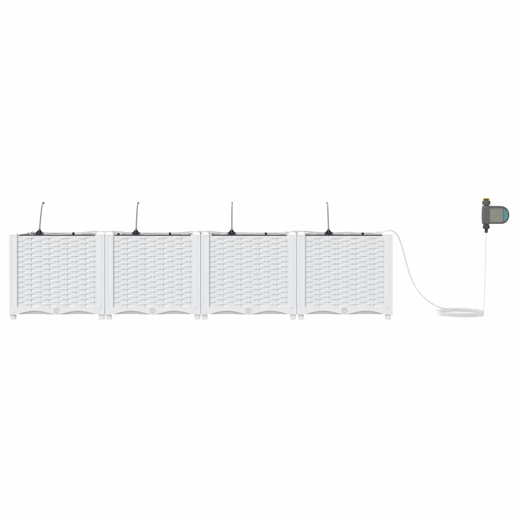 Tuin Bloempot 4 pcs Wit Staal