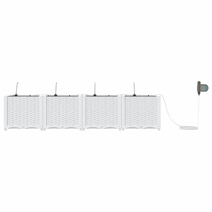 Tuin Bloempot 4 pcs Wit Staal