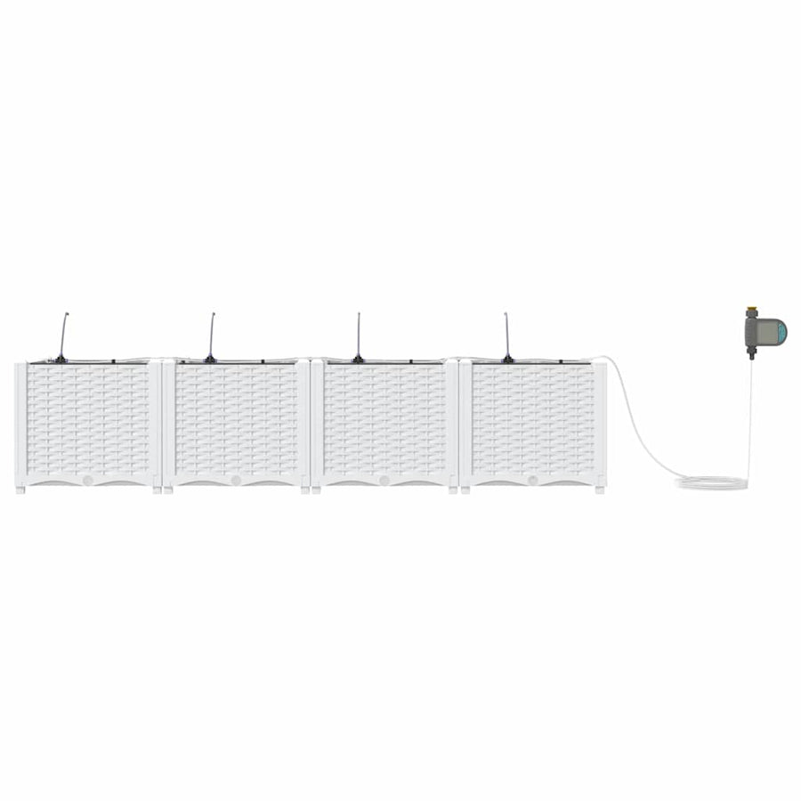 Tuin Bloempot 4 pcs Wit Staal