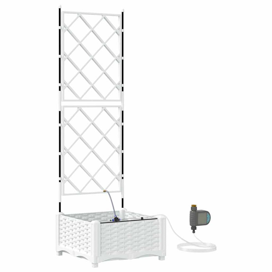 Tuin Bloempot Wit 40 x 40 x 126 cm Staal
